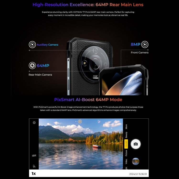 HOTWAV T7 三防機，6GB+256GB，6.6英寸安卓13 MT8788八核, 網絡：4G, OTG