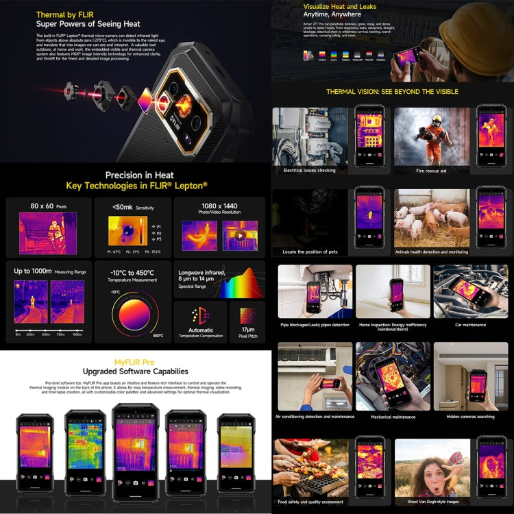 Ulefone Armor 27T Pro三防機, 12GB+256GB, 熱成像，夜視，6.78英寸安卓14 天璣6300八核, 網絡：5G, NFC