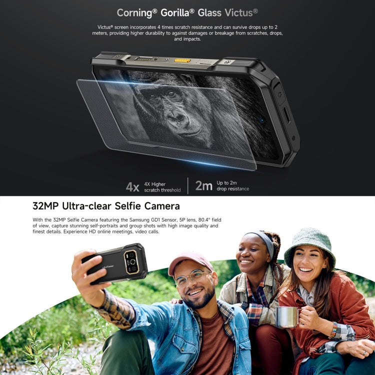 Ulefone Armor 27T Pro三防機, 12GB+256GB, 熱成像，夜視，6.78英寸安卓14 天璣6300八核, 網絡：5G, NFC