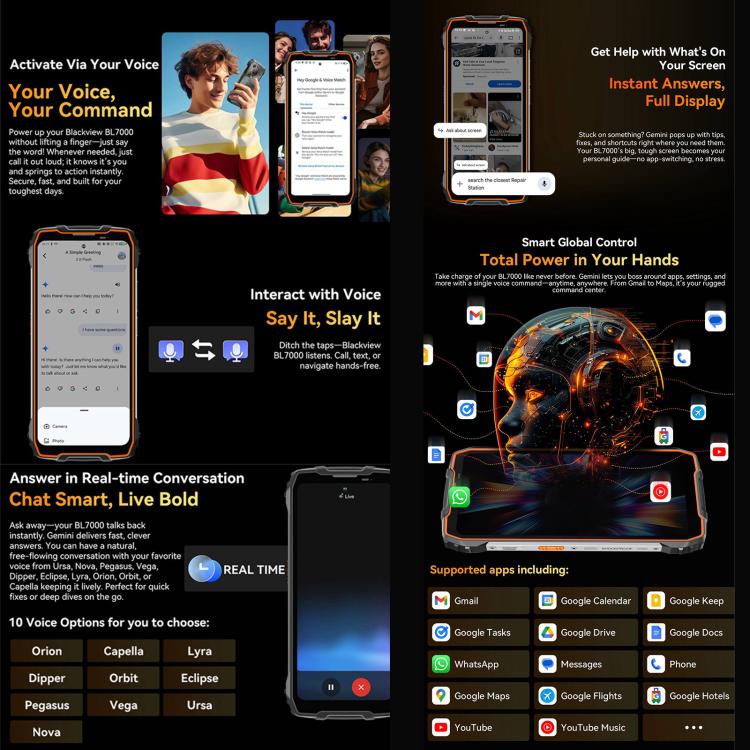 Blackview BL7000 IP68/IP69K三防機,  8GB+256GB，6.78英寸安卓15 MediaTek 天璣 6300八核, 網絡：5G, NFC, OTG