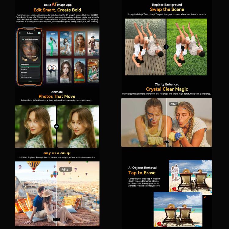 Blackview BL7000 IP68/IP69K三防機,  8GB+256GB，6.78英寸安卓15 MediaTek 天璣 6300八核, 網絡：5G, NFC, OTG