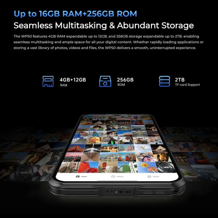 Oukitel WP50 5G三防機, 4GB+256GB, 6.6英寸聯發科天璣6100+八核，NFC，OTG, 網絡：5G