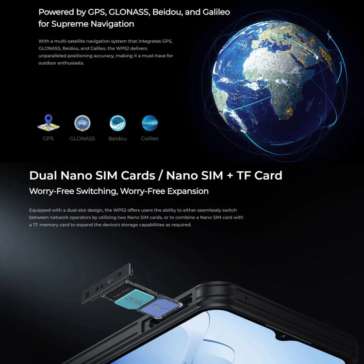 Oukitel WP52 5G三防機, 4GB+256GB, 6.6英寸聯發科天璣6100+八核，NFC，OTG, 網絡：5G