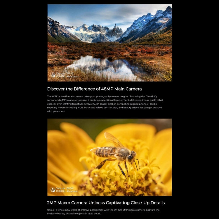 Oukitel WP52 5G三防機, 4GB+256GB, 6.6英寸聯發科天璣6100+八核，NFC，OTG, 網絡：5G