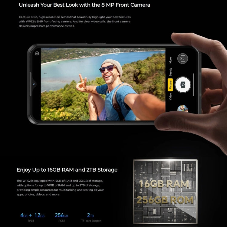 Oukitel WP52 5G三防機, 4GB+256GB, 6.6英寸聯發科天璣6100+八核，NFC，OTG, 網絡：5G