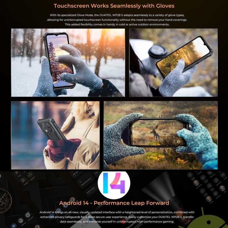Oukitel WP28 S IP68/IP69K三防機, 4GB+128B，6.52英寸Unisoc T606 八核，NFC，OTG，網絡：4G