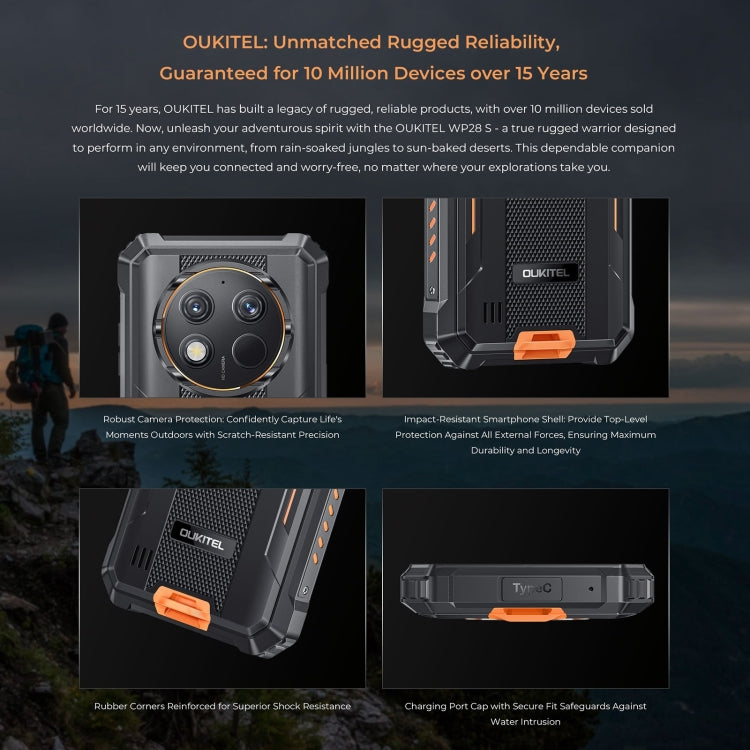 Oukitel WP28 S IP68/IP69K三防機, 4GB+128B，6.52英寸Unisoc T606 八核，NFC，OTG，網絡：4G
