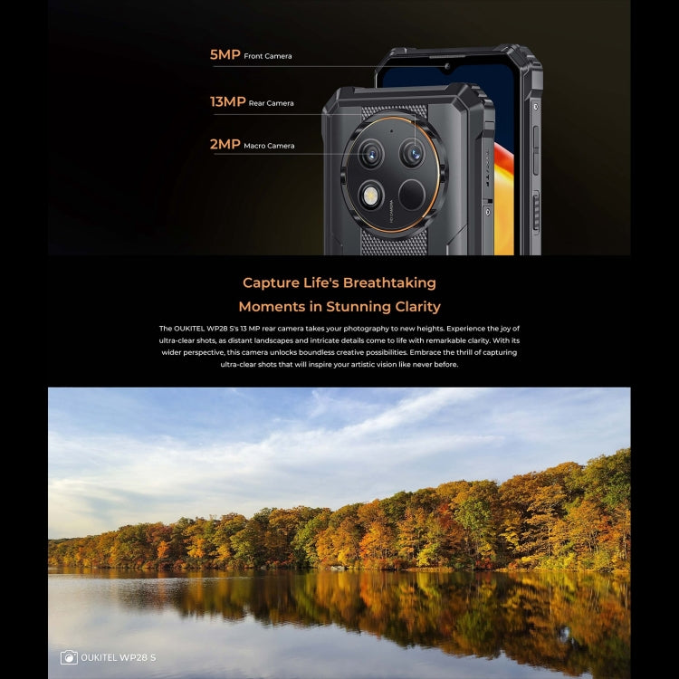 Oukitel WP28 S IP68/IP69K三防機, 4GB+128B，6.52英寸Unisoc T606 八核，NFC，OTG，網絡：4G