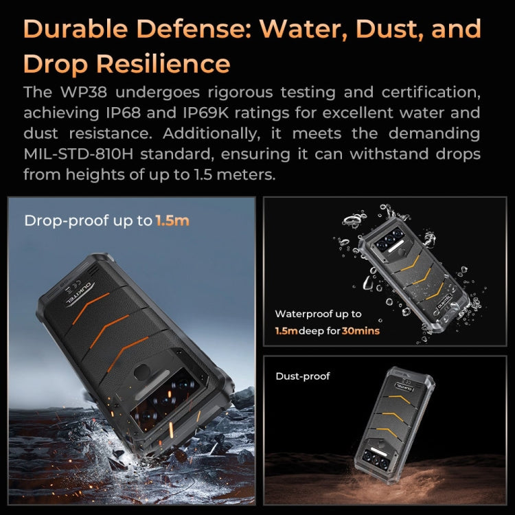 Oukitel WP38，12GB+256GB，IP68/IP69K三防機, 6.52英寸聯發科MT8788八核，NFC, OTG, 網絡：4G