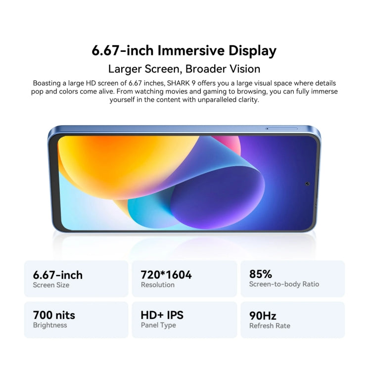 Blackview SHARK 9，8GB+256GB，6.67英寸安卓14 紫光展銳T820八核,  5G網絡