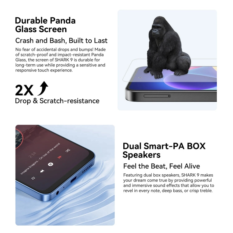 Blackview SHARK 9，8GB+256GB，6.67英寸安卓14 紫光展銳T820八核,  5G網絡