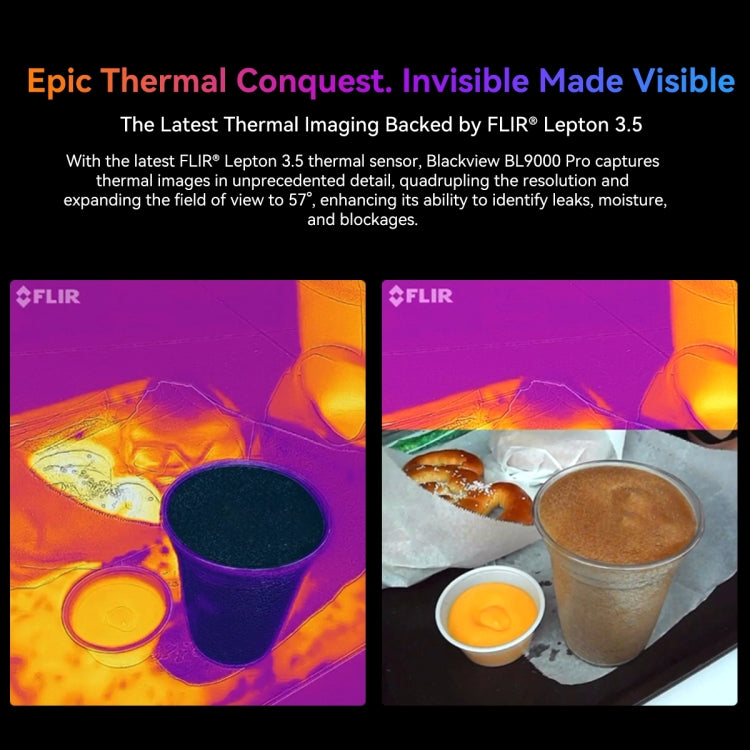 Blackview BL9000 Pro 5G，熱成像 12GB+512GB，IP68/IP69K三防機  6.78英寸安卓14 MediaTek 天璣8020八核, 網絡：5G, NFC, OTG