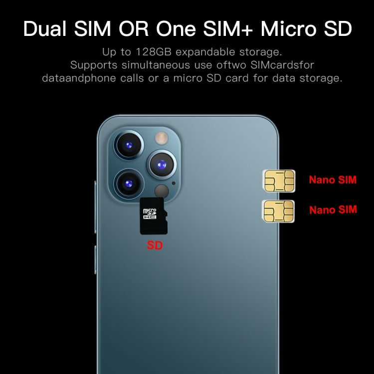 i12 Pro Max, 1GB+8GB 臉部識別, 安卓6.0, 6.3寸劉海屏展訊7731四核, 3G網絡