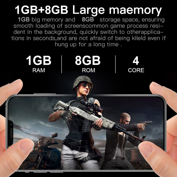 i12 Pro Max, 1GB+8GB 臉部識別, 安卓6.0, 6.3寸劉海屏展訊7731四核, 3G網絡