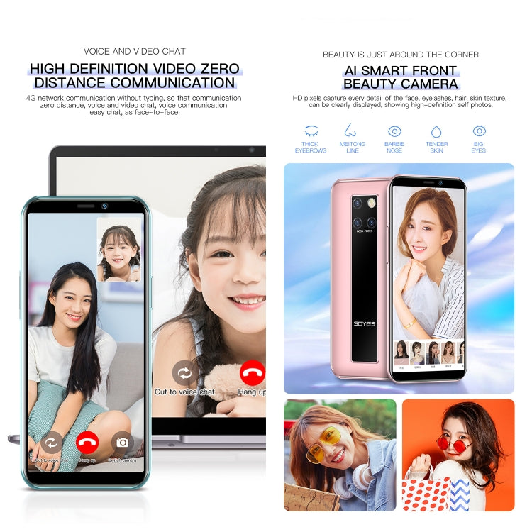 SOYES  S10H 3GB+32GB 臉部識別, 3.46英寸安卓9.0 MTK6739CW四核1.28GHz 支持藍牙 WiFi GPS 4G網絡 雙卡雙待