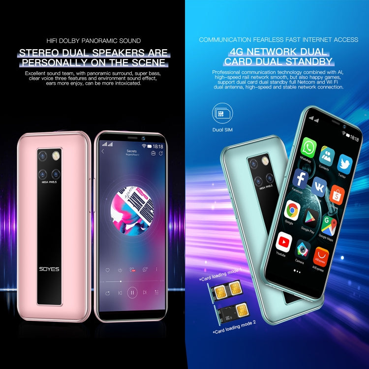 SOYES  S10H 3GB+32GB 臉部識別, 3.46英寸安卓9.0 MTK6739CW四核1.28GHz 支持藍牙 WiFi GPS 4G網絡 雙卡雙待