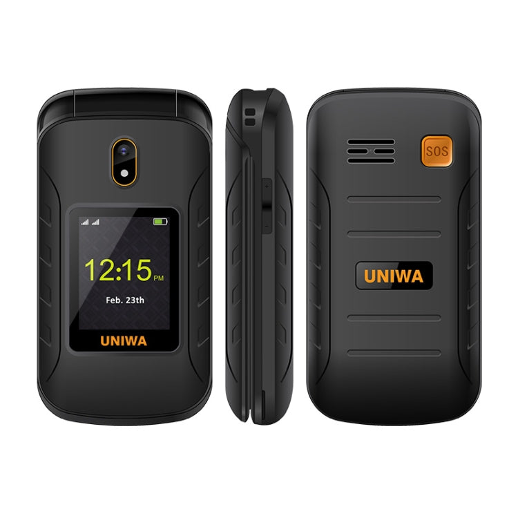 UNIWA V909T  翻蓋機 2.8寸+1.77寸UNISOC Tiger T107, 藍牙 收音  4G網絡 SOS 帶底座