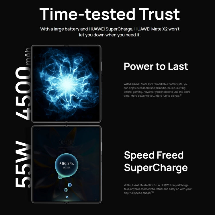 華為Mate X2 5G TET-AN50 12GB+512GB素皮版 全網通 4500mAh電池, 8寸內屏+6.45寸外屏鴻蒙2.0 麒麟9000八核, 5G網絡OTG,NFC 不支持谷歌商店