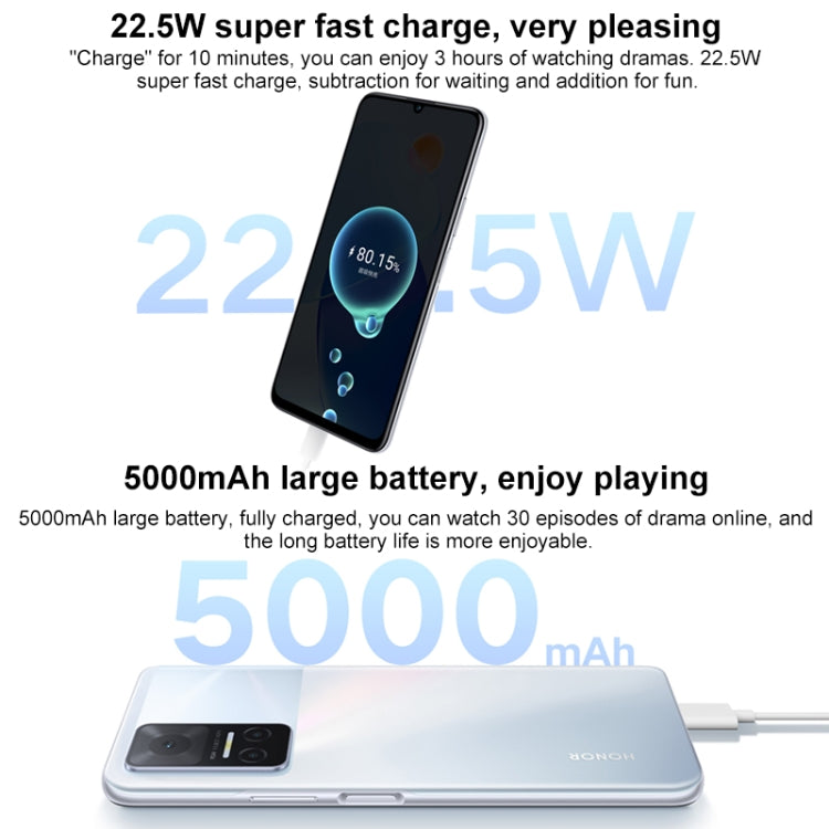 榮耀Play6T 5G 8GB+256GB 全網通 側鍵指紋識別 6.74寸屏Magic UI 5.0 , MediaTek 天璣700 八核, 5G網絡, OTG  不支持谷歌商店