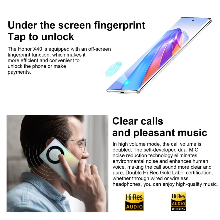 榮耀X40 5G RMO-AN00 全網通 12GB+256GB 屏幕指紋 6.67英寸Magic UI 6.1 , 驍龍695八核, 5G網絡, OTG 不支持谷歌商店