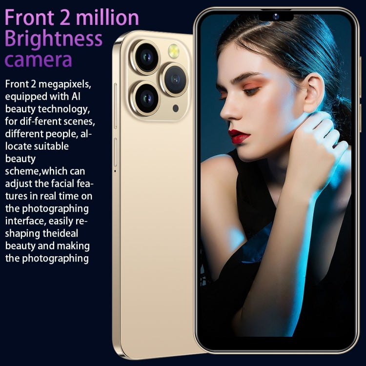 i14 Pro Max N85+ 2GB+16GB 臉部識別, 安卓6.0, 6.3寸屏展訊7731G四核, 3G網絡,  雙卡,  帶64GB TF卡