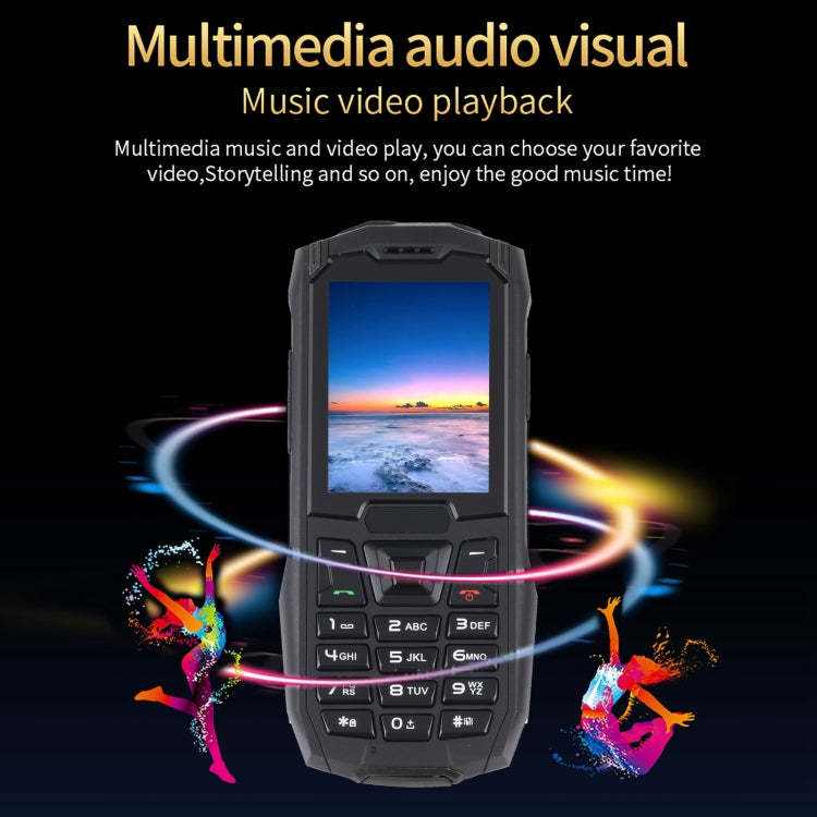 Rugtel R2C 2G網絡三防手機， 2.4英寸FM ,SOS,  雙卡