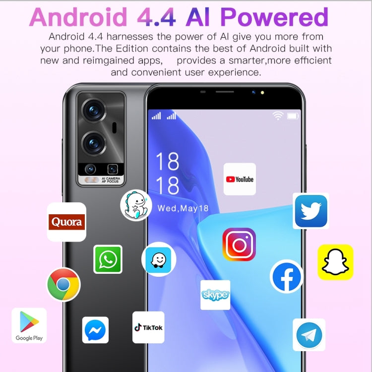 A16E / D103, 512MB+4GB 臉部識別, 安卓Android 4.4, 5.0寸屏MTK6572雙核, 3G網絡