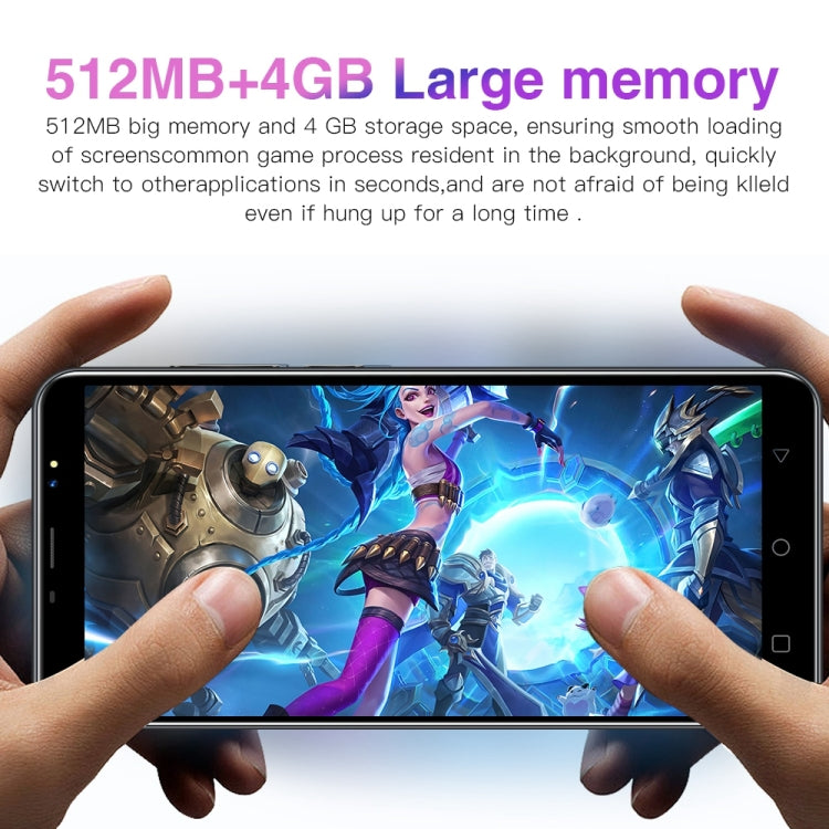 A16E / D103, 512MB+4GB 臉部識別, 安卓Android 4.4, 5.0寸屏MTK6572雙核, 3G網絡