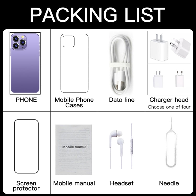 i14 Pro Max / H208, 2GB+16GB 人臉識別, 安卓8.1, 6.5寸膠囊屏MTK6580P四核, 3G網絡