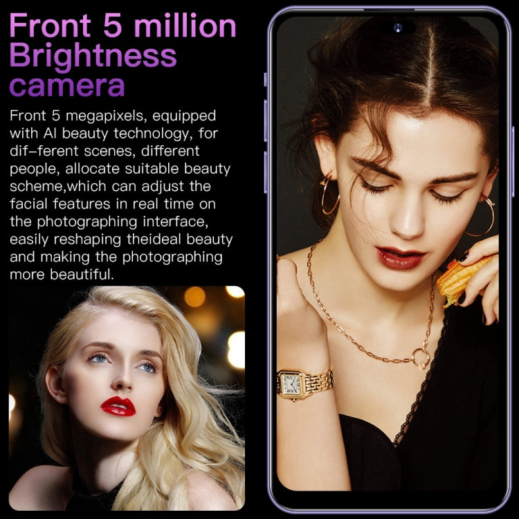 i14 Pro Max / H208, 2GB+16GB 人臉識別, 安卓8.1, 6.5寸膠囊屏MTK6580P四核, 3G網絡