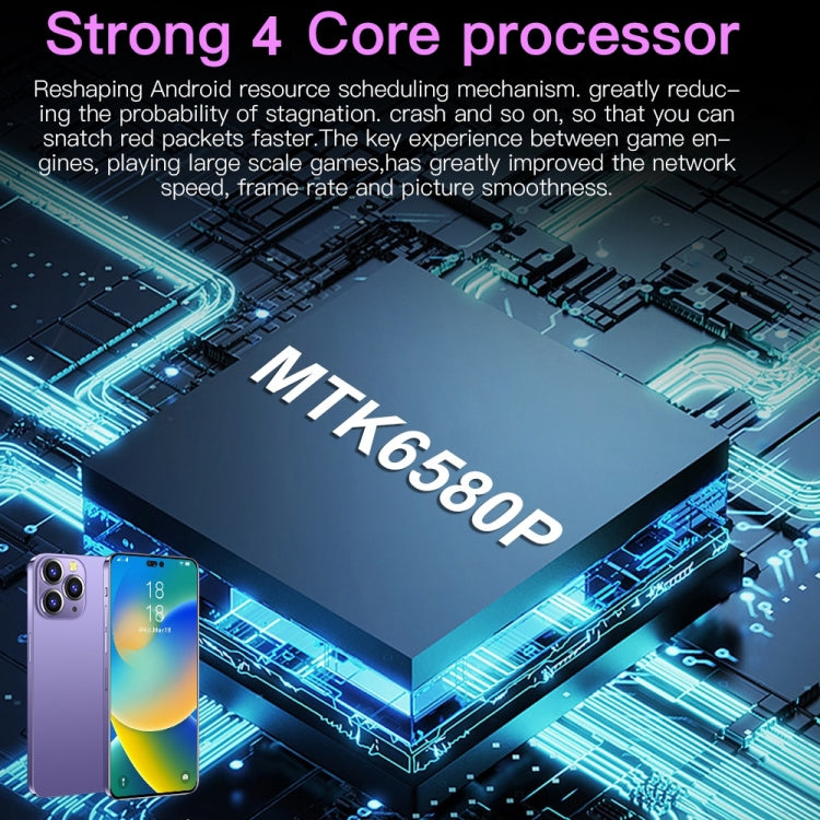 i14 Pro Max / H208, 2GB+16GB 人臉識別, 安卓8.1, 6.5寸膠囊屏MTK6580P四核, 3G網絡