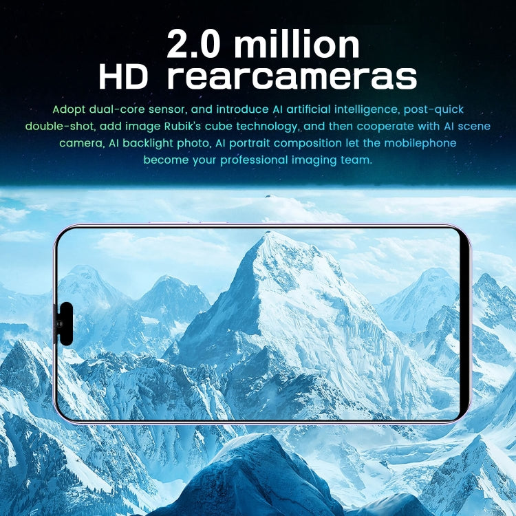 i14 Pro Max N85, 1GB+8GB 臉部識別, 安卓8.1, 6.1寸嘆號屏MTK6580A 四核, 3G網絡 雙卡