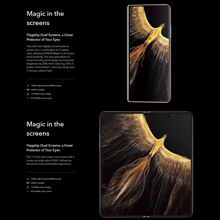 榮耀Magic Vs 至臻版 5G FRI-AN10全網通 16GB+512GB 3後置攝像頭 側鍵指紋 7.9英寸+6.45英寸Magic UI 7.0 , 一代驍龍8+ Gen 1 八核, 5G網絡, OTG, NFC  不支持谷歌商店 , Magic Vs Ultimate 5G 16GB+512GB