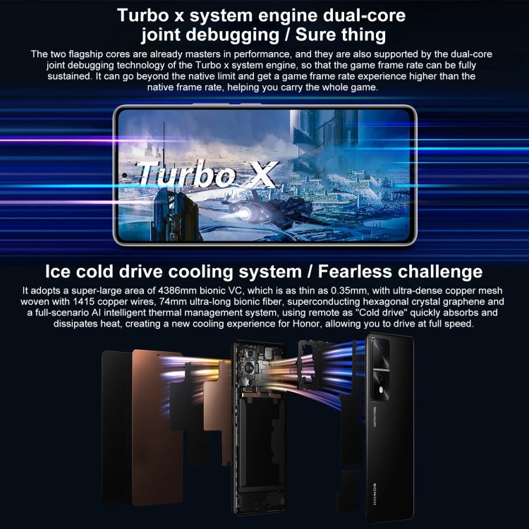 榮耀80 GT AGT-AN00 12GB+256GB 屏內指紋識別/人臉識別 6.67寸Magic UI 7.0一代驍龍8+移動平台八核, 5G網絡, OTG  NFC 不支持谷歌商店