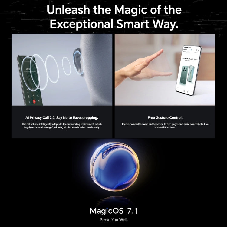 榮耀Magic5 Pro 5G PGT-AN10 16GB+512GB 人臉識別&屏內指紋 6.81英寸Magic UI 7.1   第二代驍龍8移動平台八核, 5G網絡, OTG, NFC 不支持谷歌商店