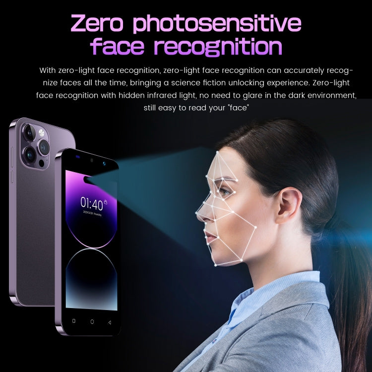 i14 mini HRDP5, 512MB+4GB 臉部識別, 安卓Android 5.0, 5.0寸屏MTK6572雙核, 3G網絡