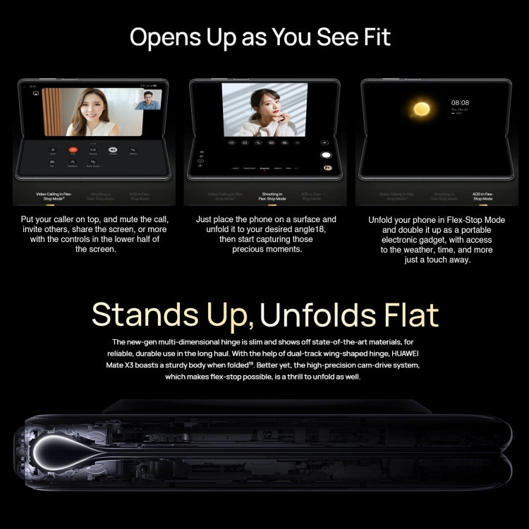 華為Mate X3 1TB典藏版 ALT-AL00 全網通 5060mAh, 7.85寸+6.4寸鴻蒙3.1驍龍8+ 4G八核, 4G網絡OTG, NFC 不支持谷歌商店