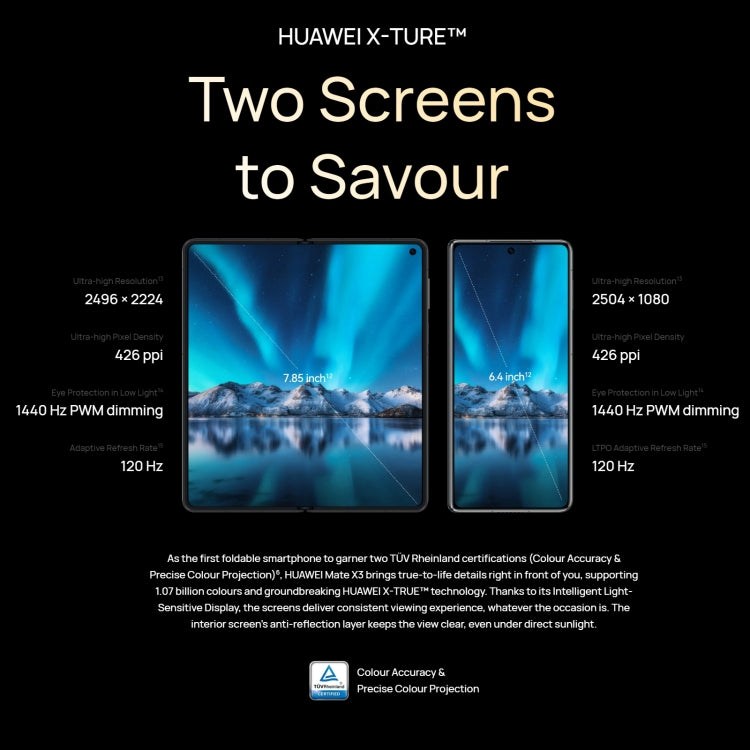 華為Mate X3 512GB ALT-AL00 全網通 4800mAh, 7.85寸+6.4寸鴻蒙3.1驍龍8+ 4G八核, 4G網絡OTG, NFC 不支持谷歌商店