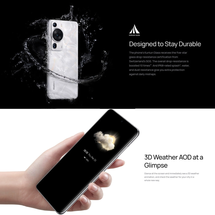 華為HUAWEI P60 Pro MNA-AL00, 512GB 屏內指紋 后3攝, 6.67寸HarmonyOS 3.1, 驍龍 8+ 4G八核, 4G網絡,  OTG, NFC 不支持谷歌商店