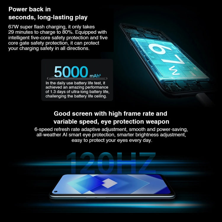 OPPO K10 5G國內版 8GB+128GB 6400萬三后攝側鍵指紋 6.59英寸ColorOS 12.1, 天璣 8000-MAX八核處理器, 5G全網通 支持谷歌商店