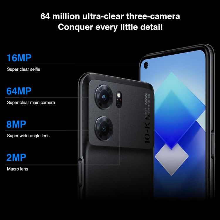 OPPO K10 5G國內版 8GB+128GB 6400萬三后攝側鍵指紋 6.59英寸ColorOS 12.1, 天璣 8000-MAX八核處理器, 5G全網通 支持谷歌商店