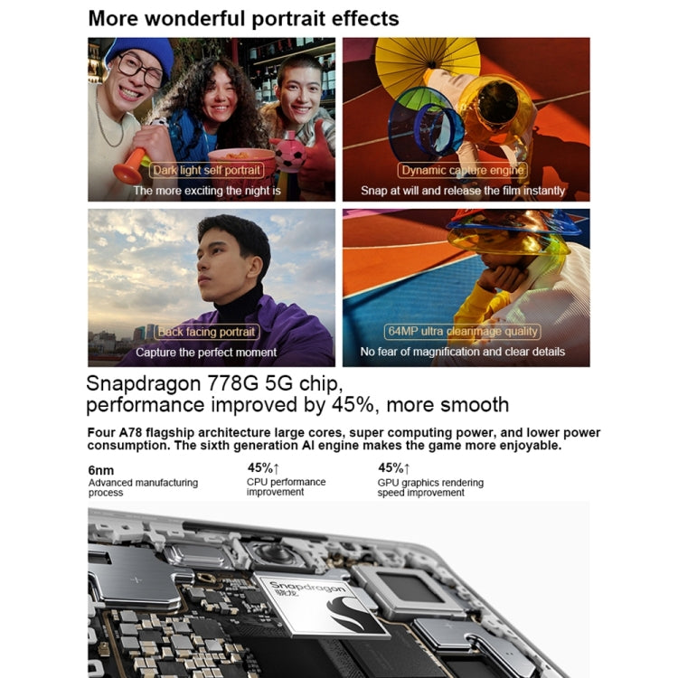 OPPO Reno9 5G國內版 12GB+512GB 6400萬雙后攝 6.7英寸Android 13, 高通驍龍778G 5G處理器, 5G網絡 支持谷歌商店