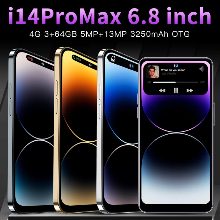 i14ProMax C58 3GB+64GB 臉部識別 安卓8.1  6.8寸屏MTK6737四核, 4G網絡, OTG