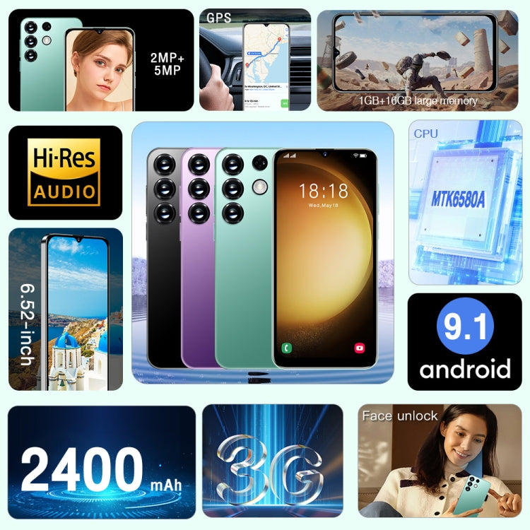 S23Ultra / D15, 1GB+16GB 人臉識別, 安卓9.1, 6.52寸MTK6580A四核, 3G網絡