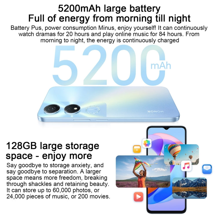 榮耀暢玩40 5G WDY-AN00 8GB+128GB 全網通 臉部/側鍵指紋識別 6.56寸屏Magic UI 7.1 高通驍龍480 Plus八核, 5G網絡, 不支持谷歌商店