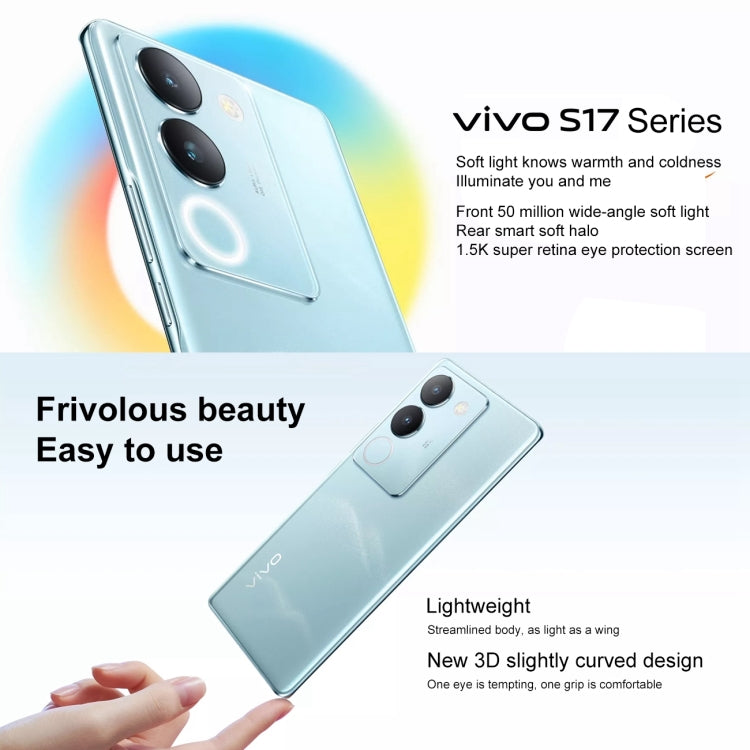 vivo S17 5G, 8GB+ 256GB, 50MP像素主攝 屏幕鍵指紋, 6.78英寸安卓13 OriginOS 3,  驍龍778G+八核, 5G網絡, OTG, NFC  , 8GB+ 256GB