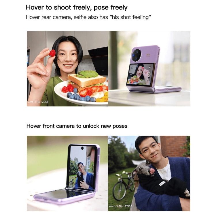vivo X Flip 5G 12GB+512GB,  側鍵指紋, 6.74英寸+3英寸安卓13.0 OriginOS 3第1代驍龍8+八核, 5G網絡, NFC, OTG