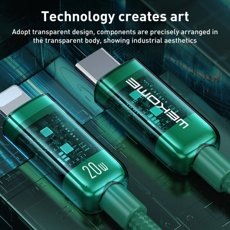 WK WDC-180 6A 先鋒系列 USB轉8 Pin 透明快充數據線，線長：1m