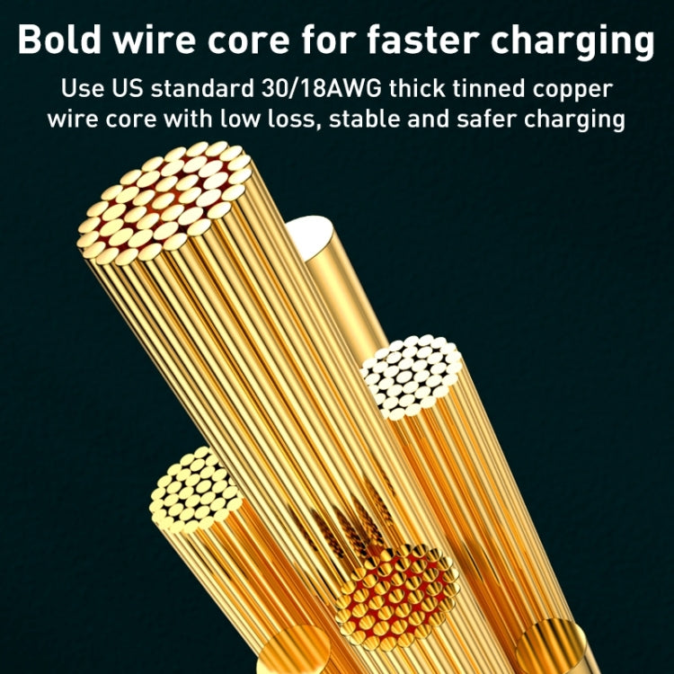 WK WDC-180 6A 先鋒系列 USB轉8 Pin 透明快充數據線，線長：1m