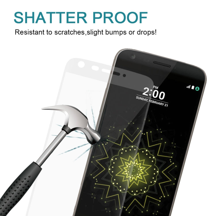 適用於LG G5 0.26mm厚度 9H表面硬度 3D曲面絲印全屏彩色鋼化玻璃保護膜